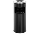 Pedestal ashtray with flame extinguishing head, black