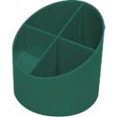 Pen holder Helit The Green Cross, 4 compartments, Ø 110 x H 105 mm, recycled plastic, green