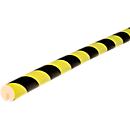 Perfil de protección de cantos tipo B, rollo de 5 m, amarillo/negro, fluorescente de día