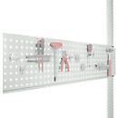 Perforated tooling plate, for table width 1250 mm, for Universal/Profi series, light grey RAL 7035