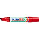 Permanent marker Artline 100, beitelvormige punt, rood, 12 stuks