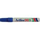 Permanent marker Artline 90, blauw, beitelvormige punt, 12 stuks