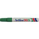 Permanent marker Artline 90, groen, beitelvormige punt, 12 stuks