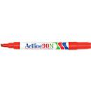 Permanent marker Artline 90, rood, beitelvormige punt, 12 stuks