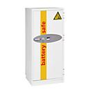 Phoenix Battery Commander BS1931K, opbergkluis voor accu's, B 690 × D 650 × H 1160 mm, brandbeveiligd, temperatuurweergave, meervoudige vergrendeling, 2 zware legborden, met sleutelslot