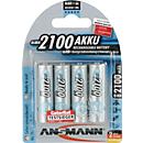 Pile rechargeable maxE 1,2 V 2100 mAh R6-AA-Mignon HR6, lot de 4 pièces en blister ANSMANN
