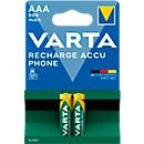 Piles rechargeables PHONE T 398 Micro AAA VARTA, p. téléphones analogiques/numériques, 2 p.