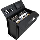 pilotenkoffer van zwart rundleder