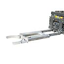 Pince à fûts BAUER FK-I, acier, capacité de charge de 500 kg, pour fûts de 200 l, L 1285 x P 600 x H 165 mm, galvanisé