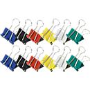 Pinces double clip, 19 mm, assorties, 12 pièces
