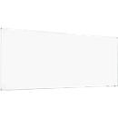 Pizarra blanca 2000 MAULpro, revestida de plástico blanco, marco de aluminio plateado, 1200 x 3000 mm