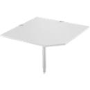 Placa angular del sistema Schäfer Shop Select, CAD, pie, ancho 1000 x fondo 1000 mm, aluminio gris claro/blanco