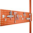 Placa perforada para herramientas, para anchura de mesa 1250 mm, para serie Universal/Profi, rojo anaranjado RAL 2001