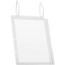 Plakattasche Durable, A4 Hoch- & Querformat, 2-seitig, für bis zu 2 Blatt, Kabelbinder, wasserdicht, B 262 x T 0,6 x H 340 mm, transparent, 5 Stück