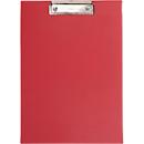 Planchette à pince Maul MAULpoly, format A4 vertical, largeur de pince 8 mm, à suspendre, L 320 x l 230 x H 13 mm, carton/polypropylène, recyclable, rouge