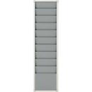 Planificador de taller Eichner, 1 carril, 10 carriles, para hasta 10 bolsas de pedido A4, An 315 x Al 1282 mm, plástico, gris