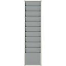 Planificateur d'atelier Eichner, 1 voie, 10 rails, pour jusqu'à 10 pochettes de commande au format A4, L 315 x H 1282 mm, plastique, gris