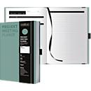 Planificateur de projets et de réunions Korsch, DIN A5, 200 pages, papier FSC, structure en lin, tranche de couleur, élastique & porte-stylo, beige