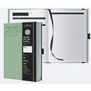 Planificateur de projets et de réunions Korsch, DIN A5, 200 pages, papier FSC, structure en lin, tranche de couleur, élastique &amp; porte-stylo, beige