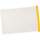 Planschutztasche Eichner, gelber Gleitverschluss, Polyethylen transparent, Format A2