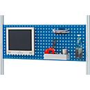 Plaque perforée Rau pour systèmes de postes de travail réglables en hauteur série E, perforation système 4 pans, L 1500 x P 40 x H 450 mm, jusqu'à 30 kg