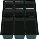 Plastic drawer elements DIN A3, 9 compartments, 5 pcs.