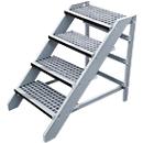 Plastic ladder in assembly kit, with grating steps, 4 steps