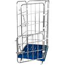 Plastic rolling table top with 2 side grids, gentian blue RAL 5010