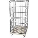 Plastic rolling table top with 2 side grids, grey RAL7032
