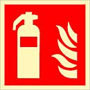 Plastic sign fire extinguisher, 148 x 148 mm