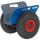 Plate conveyor, 300 x 305 x 300 mm, 0-60 mm, solid rubber castors