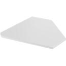 Plateau d'angle, 90°, l. 800 x P 800 mm, blanc/alu blanc