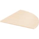Plateau d'angle modulaire, 90° arrondi, l. 800 x P 800 mm, érable