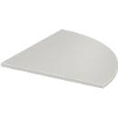 Plateau d'angle modulaire, 90° arrondi, l. 800 x P 800 mm, gris clair
