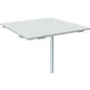Plateau de chaînage ALICANTE, angle complet, l. 800 x P 800 mm, avec pied, hauteur ajustable, gris clair