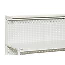 Plateau perforé RL150 pour tables de travail Treston TPH/TPB, L 1415 x H 750 mm, charge admissible 50 kg, acier gris clair