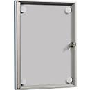 Platte wandvitrines zonder frame, met acryl- glazen deur, incl. magneten