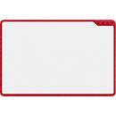 PLAYROOM Tableau blanc PLAYBOARD, acier émaillé e3, blanc, cadre en PET recyclé rouge, l. 750 x H 500 mm