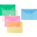 Poche pour documents FolderSys, format A5 paysage, fermeture velcro, PP, coloris assortis
