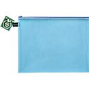Pochette à fermeture éclair FolderSys, A4, épaisseur 0,20 mm, L 357 x H 272 mm, film sans PVC, bleu-transparent