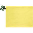 Pochette à fermeture éclair FolderSys, A4, épaisseur 0,20 mm, L 357 x H 272 mm, film sans PVC, jaune-transparent