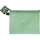 Pochette à fermeture éclair FolderSys, A5, épaisseur 0,20 mm, L 254 x H 200 mm, film sans PVC, vert-transparent
