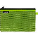 Pochette Leitz WOW Traveller à fermeture éclair, pochette transparente en filet et compartiment opaque, taille L, vert