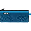 Pochette Leitz WOW Traveller à fermeture éclair, pochette transparente en filet et compartiment opaque, taille M, bleu