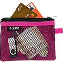 Pochette Leitz WOW Traveller à fermeture éclair, pochette transparente en filet et compartiment opaque, taille S, rose