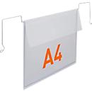 Pochette métallique Durable, format A4 transversal, avec rabat de protection, L 535 x H 280 mm, PP, transparent, 50 pièces