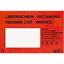 Pochette pour documents/bon de livraison SecurePack, C6, avec impression, fenêtre, autocollante, résistante à l'eau, PCR &amp; FSC® papier kraft, rouge, 250 pièces