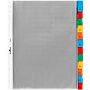 Pochettes-intercalaires PP extra larges DURABLE, 12 feuilles, onglets colorés