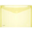Pochettes porte documents transparentes en PP FolderSys, à fermeture par velcro, format A4 paysage, jaune, 10 pièces