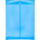 Pochettes porte documents transparentes en PP FolderSys, à fermeture par velcro, format A4 portrait, bleu, 10 pièces